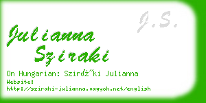 julianna sziraki business card